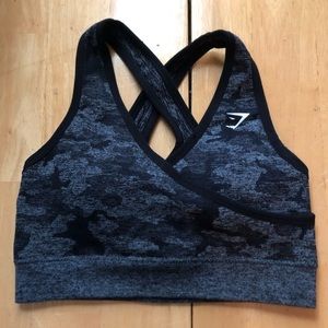 Gymshark Black Camo Sports Bra